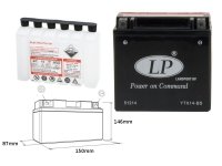 LANDPORT AKUMULATOR YTX14BS (MA LTX14-BS) 12V 12AH 152X88X147 BEZOBSŁUGOWY - ELEKTROLIT OSOBNO (4) UE2019/1148 