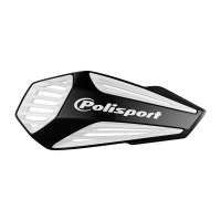 POLISPORT OSŁONY RĄK (HANDBARY) MODEL MX AIR Z UNIWERSALNYM ZESTAWEM MONTAŻOWYM 22/28 KOLOR CZARNO BIAŁY 