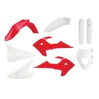 POLISPORT KOMPLET PLASTIKÓW GAS GAS EC 250/300 '18-'20; RIEJU MR 250/300 '21-'22 KOLOR CZERWONO BIAŁY OEM 