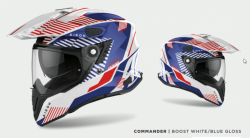 KASK AIROH COMMANDER BOOST WHITE/BLUE GLOSS L