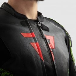 KURTKA SKÓRZANA REBELHORN VELOCE CAMO BLACK/GREEN/FLUO RED 62