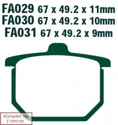 Klocki hamulcowe EBC FA030V V-PAD (kpl. na 1 tarcze)