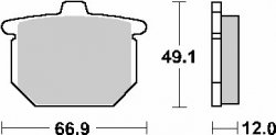 SBS KLOCKI HAMULCOWE KH29 STREET STANDART CERAMIC HONDA GL1100 GOLD WING 75-77, CB 750 77-79 KOLOR CZARNY PRZÓD