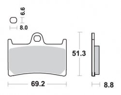 SBS KLOCKI HAMULCOWE KH252 / KH380 STREET STANDART CERAMIC KOLOR CZARNY