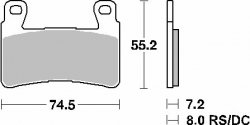 SBS KLOCKI HAMULCOWE KH265 STREET STANDART CERAMIC HONDA CBR 600RR 03-04 KOLOR CZARNY