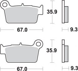 SBS PROMOCJA KLOCKI HAMULCOWE KH367 OFF-ROAD RACING SINTER KOLOR ZŁOTY PASUJE DO: YAMAHA YZ/YZF, KAWASAKI KXF, SUZUKI RMZ TYŁ