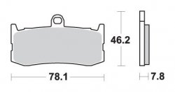 SBS KLOCKI HAMULCOWE KH491 RACING DUAL CARBON TRIUMPH DAYTONA TRIPLE 675 09-18 KOLOR CZARNY PRZÓD