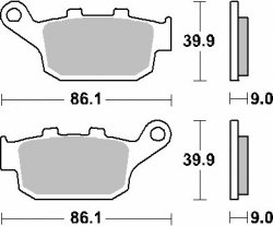 SBS KLOCKI HAMULCOWE KH496 STREET STANDART CERAMIC KOLOR CZARNY PASUJE DO: HONDA CBR250/300/650, CB500/650, CRF1000 TYŁ