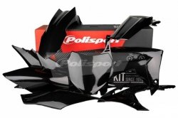POLISPORT WYPRZEDAŻ KOMPLET PLASTIKÓW HONDA CRF 250R 14-17; CRF 450R 13-16 KOLOR CZARNY
