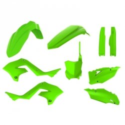 POLISPORT KOMPLET PLASTIKÓW KAWASAKI KX 125/250 03-08 W ZESTAWIE TABLICA PRZEDNIA (8665900010) I OSŁONY AMORTYZATORÓW (839800000