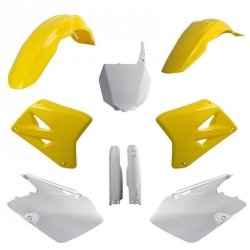 POLISPORT KOMPLET PLASTIKÓW (FULL KIT) SUZUKI RM 125/250 01-06 W ZESTAWIE TABLICA PRZEDNIA (8660400001) I OSŁONY AMORTYZARORÓW (