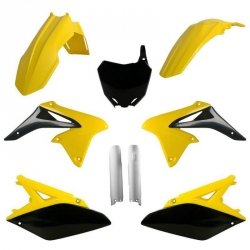 POLISPORT KOMPLET PLASTIKÓW (FULL KIT) SUZUKI RMZ 250 10-18 W ZESTAWIE TABLICA PRZEDNIA (8660400002) I OSŁONY AMORTYZARORÓW (839