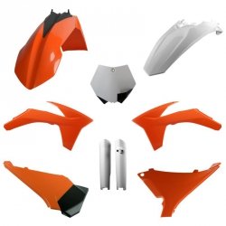 POLISPORT KOMPLET PLASTIKÓW (FULL KIT) KTM SX 12; SX-F 11- 12; XC/XC-F 12 W ZESTAWIE TABLICA PRZEDNIA (8664400007) I OSŁONY AMOR