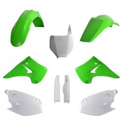 POLISPORT KOMPLET PLASTIKÓW (FULL KIT) KAWASAKI KX 125/250 04-08 W ZESTAWIE TABLICA PRZEDNIA (8660800002) I OSŁONY AMORTYZARORÓW