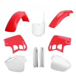 POLISPORT KOMPLET PLASTIKÓW (FULL KIT) HONDA CR 500 95-04 W ZESTAWIE TABLICA PRZEDNIA (8680800001) I OSŁONY AMORTYZARORÓW (83940