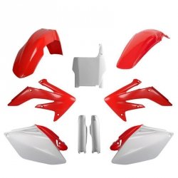 POLISPORT KOMPLET PLASTIKÓW (FULL KIT) HONDA CRF 250R 06-07 W ZESTAWIE TABLICA PRZEDNIA (8661900001) I OSŁONY AMORTYZARORÓW (835