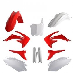 POLISPORT KOMPLET PLASTIKÓW (FULL KIT) HONDA CRF 250R 11-13; CRF 450R 11-12 W ZESTAWIE TABLICA PRZEDNIA (8656700001) I OSŁONY AM