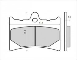 BRENTA KLOCKI HAMULCOWE KH126 (ORGANIC) APRILIA 125 AF1 '89-'92, RS 125 ;99-;05, GILERA 125