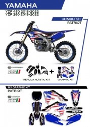 UFO KOMPLET PLASTIKÓW YAKIT321001 PLUS KOMPLET NAKLEJEK (OKLEIN) YAMAHA YZF 250 19-22; YZF 450 18-22 W ZESTAWIE PRZEDNIA TABLICA
