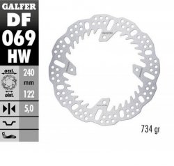 GALFER TARCZA HAMULCOWA TYŁ HONDA CR 125/250; CRF250R 04-23; CRF 450R 09-23 (240X140X5MM) SHARK ENDURO MX