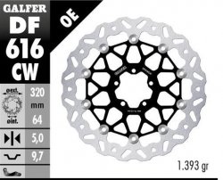GALFER TARCZA HAMULCOWA PRZÓD KTM 890SMT 23-25 (WAVE FLOATING) (320X64X5MM)