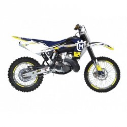 BLACKBIRD KOMPLET NAKLEJEK (OKLEIN) HUSQVARNA CR 125 06-08, WR 250/300 06-13 DREAM 5 CHROME EFX KOLOR ŻÓŁTY NIEBIESKI BIAŁY