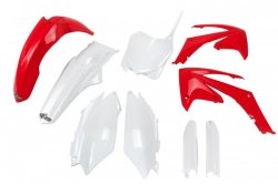 UFO KOMPLET PLASTIKÓW (FULL KIT) Z OSŁONAMI TELESKOPÓW (AMORTYZATORÓW) HONDA CRF 250R 11-13, CRF 450R 11-12 KOLOR OEM (CZERWONY/