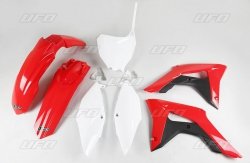 UFO KOMPLET PLASTIKÓW HONDA CRF 250R 18-21, CRF 450R 17-20 KOLOR OEM (BIAŁY/CZERWONY) (HO119E999)