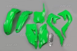 UFO KOMPLET PLASTIKÓW KAWASAKI KXF 250 21-24, KXF 450 19-23 KOLOR ZIELONY FLUO (KA227AFLU)