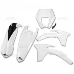 UFO KOMPLET PLASTIKÓW KTM EXC/EXCF 12-13 Z OSŁONĄ LAMPY KOLOR BIAŁY (KT521E047)