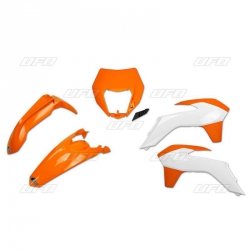 UFO KOMPLET PLASTIKÓW KTM EXC/EXC-F 14-16 KOLOR OEM 16 (POMRAŃCZOWY/BIAŁY) (KT524E999X)