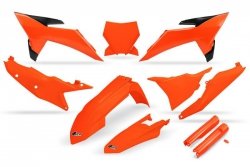 UFO KOMPLET PLASTIKÓW (FULL KIT) Z OSŁONAMI TELESKOPÓW (AMORTYZATORÓW) KTM SX 125 / 150 / 250 / 300 25, SXF (SX-F) 250 / 350 / 4
