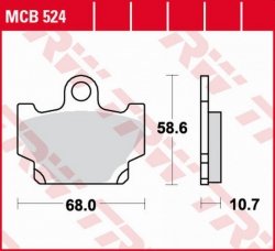 TRW ZF KLOCKI HAMULCOWE KH081 ORGANIC YAMAHA RD 80/125/250/350 82-84, SR 250 96-00, XV 250 89-96, XS 400/500 82-84, XT/XV 500 83