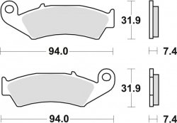TRW ZF KLOCKI HAMULCOWE KH125 SPIEK METALICZNY SINTER OFFROAD HONDA CR 125 / 250 87-94, NX / XR 250 88-95, CR 500 87-94, XR 600 