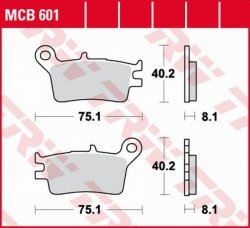 TRW ZF KLOCKI HAMULCOWE KH153 ORGANIC HONDA CRM 250R 89-90 TYŁ