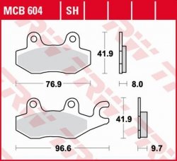 TRW ZF KLOCKI HAMULCOWE KH165/2 ORGANIC SUZUKI DR 800 97-99, TRIUMPH TIGER 1050 07-13, DYTONA 1200 93-97, TROPHY 1200 94-03, YAM