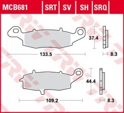 TRW ZF KLOCKI HAMULCOWE KH231 SINTER STREET KAWASAKI ZR-7 99-04, VN 800 DRIFTER 99-03, VN 1500 DRIFFTER/CLASSIC 99-04, SUZUKI GS