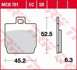 TRW ZF KLOCKI HAMULCOWE KH268 ECO ORGANIC YAMAHA NS 50 AEROX 13-, YQ 50 AEROX 97-12,PRZÓD, YAMAHA EW 50 SLIDER 00-06, MBK 350 QU