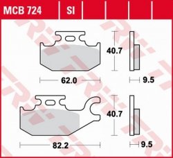 TRW ZF KLOCKI HAMULCOWE KH ORGANIC BENELLI CAFFE NERO 250 08-, SUZUKI UH 125 BURGMAN 07-, UX 125/150 SIXTEEN 08-13, UH 200 BURGM