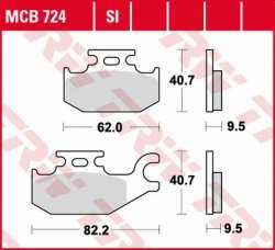 TRW LUCAS ZF KLOCKI HAMULCOWE KH ORGANIC BENELLI CAFFE NERO 250 '08-, SUZUKI UH 125 BURGMAN '07-, UX 125/150 SIXTEEN &