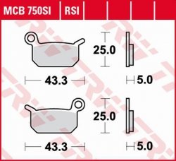 TRW LUCAS KLOCKI HAMULCOWE KH325 SINTER OFFROAD KTM SXE -5 ELECTRIC 19- SX 50 09-, SX 65 04-08, HUSQVARNA EE-5 19-, CR 50 06-, S