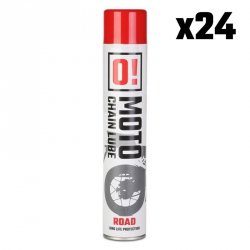 OMOTO ZESTAW 24 SZTUKI SPRAY SMAR DO ŁAŃCUCHA 750ML ROAD O! CHAIN LUBE (O!MOTO) (OLE-006) (PAKIET 24 SZTUKI)