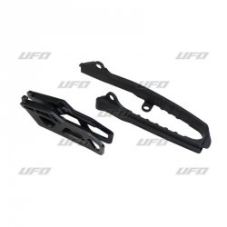 UFO KOMPLET ŚLIZG (SU04944001) + PROWADNICA (SU04945001) ŁAŃCUCHA SUZUKI RMZ 250 19-23, RMZ 450 18-23 KOLOR CZARNY