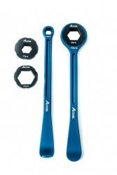 ACCEL KOMPLET ŁYŻEK DO OPON (23+24CM) ALU7075 KUTE Z KLUCZAMI 10,13,17,22,27,32 MM KOLOR NIEBIESKI (ŁYŻKA DO OPON)