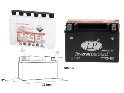 LANDPORT Honda VT 600 C Shadow (88-03) akumulator elektrolit osobno 