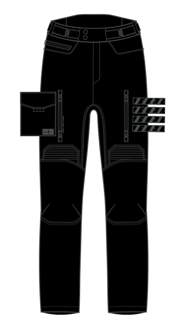 SPODNIE TEKSTYLNE OZONE UNION II BLACK 7XL