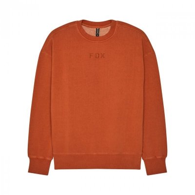 BLUZA FOX WORDMARK OVERSIZED FLEECE CREW COGNAC M