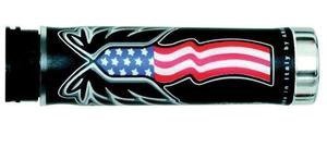 HARRIS WYPRZEDAŻ MANETKI 02601/PA FLAGA USA KOŃCÓWKA CHROM (130 MM/22 MM) BEZ OTWORU KOLOR CZARNY/CZERWONY/NIEBIESKI