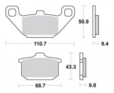 SBS KLOCKI HAMULCOWE KH85 STREET STANDART CERAMIC KOLOR CZARNY