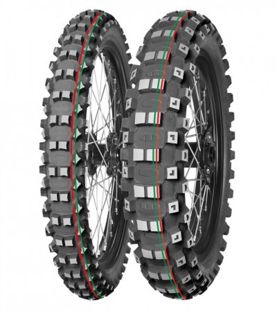 MITAS OPONA 120/80-19 TERRA FORCE MX-MH MEDIUM/HARD 63M TT (CZERWONY/ZIELONY PASEK) TYŁ DOT 2022 (DOT:DODD) (26516) WYCOFANE (ZA